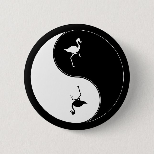 Yin Yang Flamingo Button (Front)