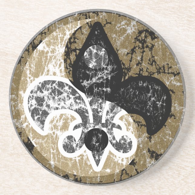Yin Yang Fleur De Lis Coaster (Front)