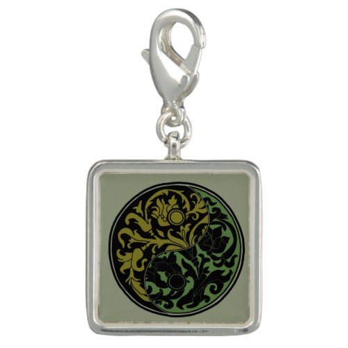 Yin_yang _ floral green _ square charm