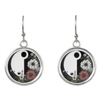 Yin-Yang Floral Harmony Bracelet Earrings