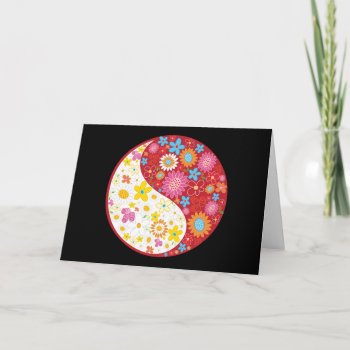 Yin Yang Flowers Greeting Card by brev87 at Zazzle