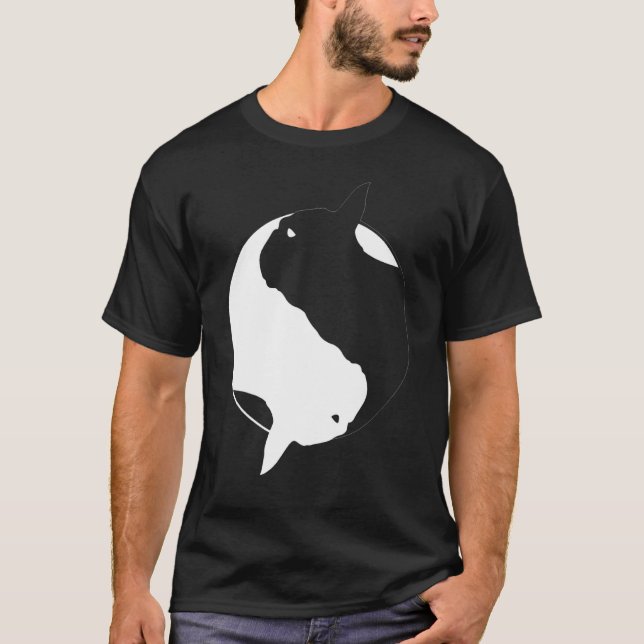 Yin Yang Frenchie French Bulldog Symbol Zen T-Shirt (Front)