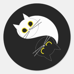 YIN - YANG Funny Cat Sticker 