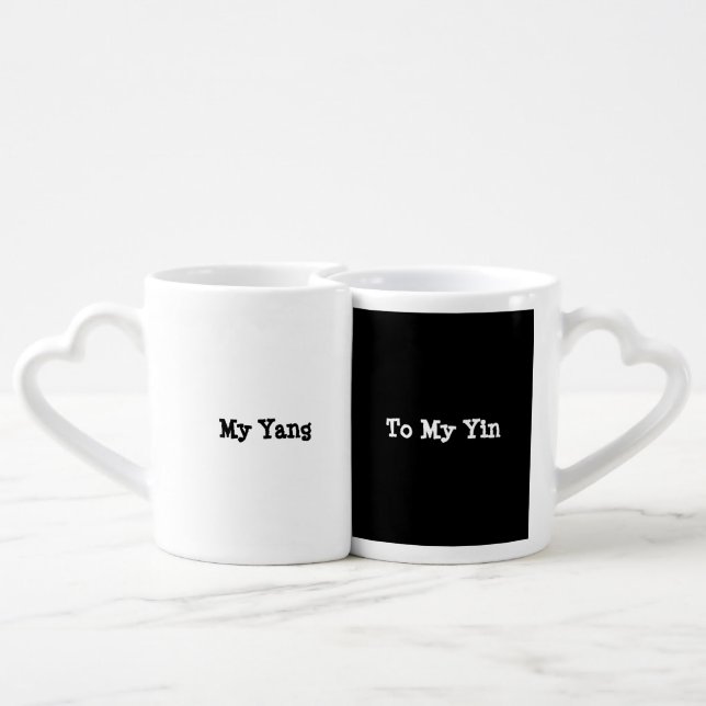 Yin Yang Funny Quote with Black and White Text Coffee Mug Set (Back Nesting)