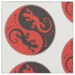YIN &amp; YANG Geckos black red + your backgr. &amp; idea Fabric