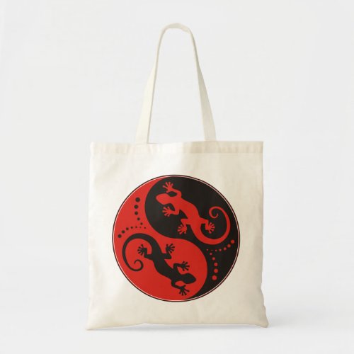 YIN  YANG Geckos black red  your background idea Tote Bag