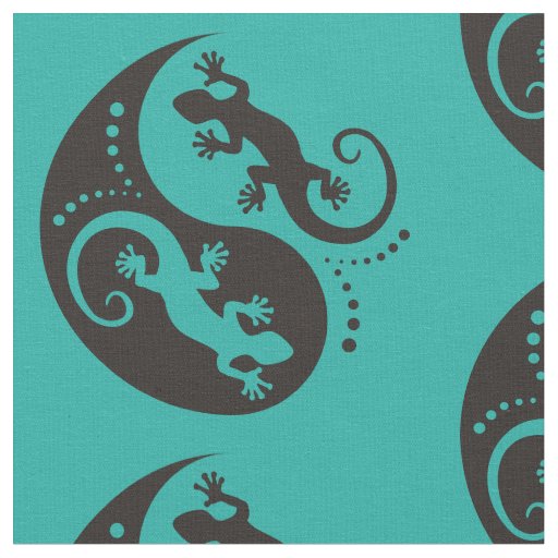 YIN & YANG Geckos black + your background & idea Fabric
