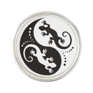 YIN & YANG Geckos black + your background & idea Pin