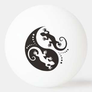 YIN & YANG Geckos black + your background & idea Ping-Pong Ball