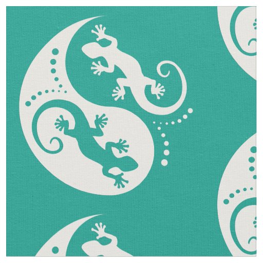 YIN & YANG Geckos white + your background & idea Fabric