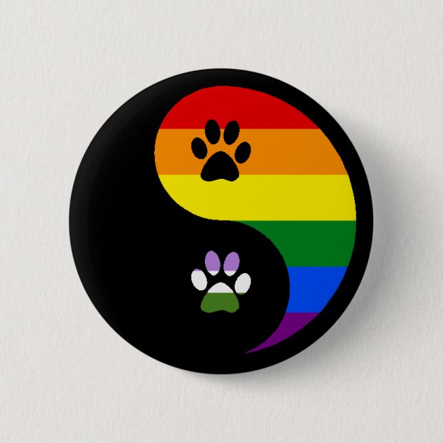 Yin-yang Gender Queen Button (Front)