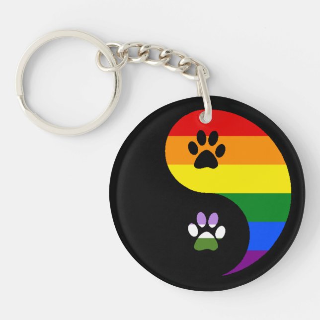 Yin-Yang Genderqueer Acrylic Keychain (Front)
