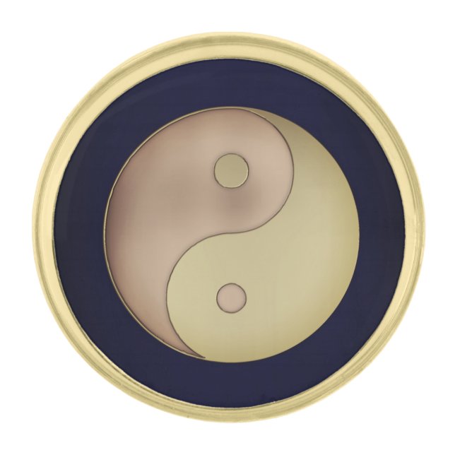 Yin Yang Gold Finish Lapel Pin (Front)
