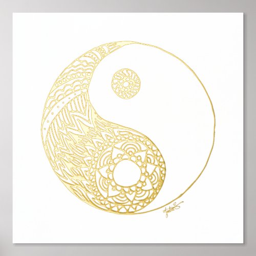 Yin Yang Gold Foil Art Print
