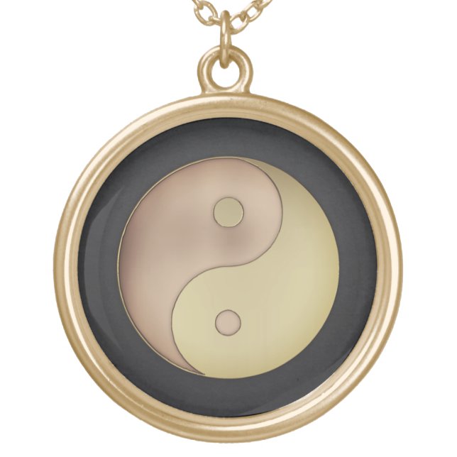Yin Yang  Gold Plated Necklace (Front)