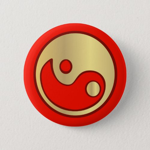 Yin Yang Gold  Red Button