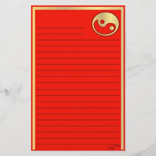 Yin Yang  Gold Red Chinese New Year Stationery