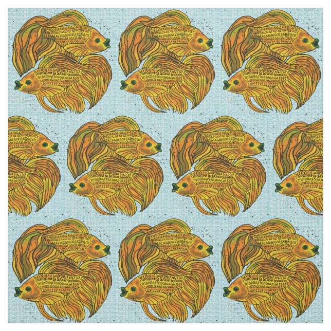 Yin Yang Goldfish Fabric