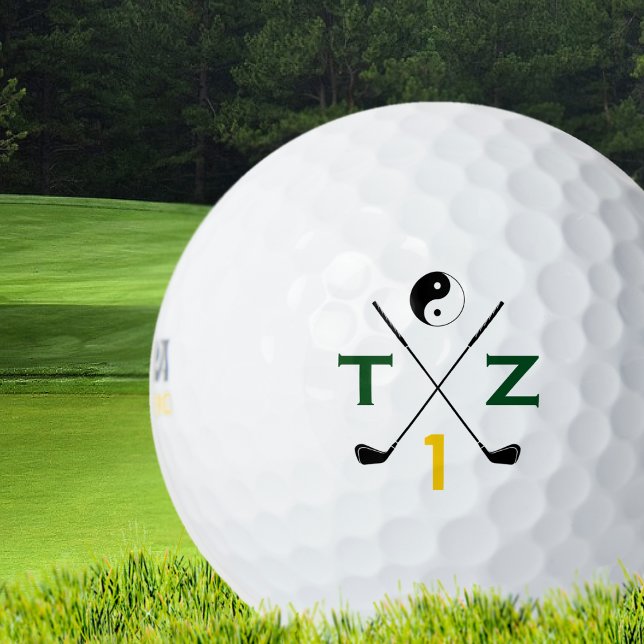 yin yang golfer . initials personalized golf balls (Creator Uploaded)