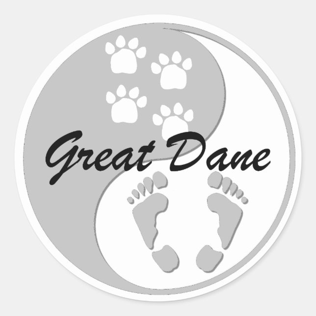 yin yang great dane classic round sticker (Front)