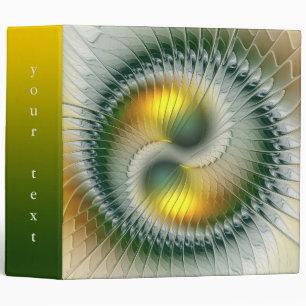 Yin Yang Green Yellow Abstract Colorful Art Text 3 Ring Binder