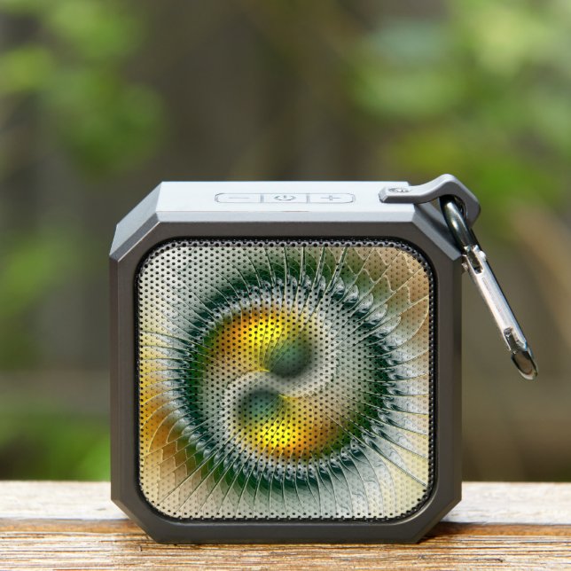 Yin Yang Green Yellow Abstract Colorful Fractal Bluetooth Speaker (Insitu(Outdoor))