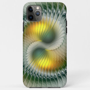 Yin Yang Green Yellow Abstract Colorful Fractal iPhone 11 Pro Max Case
