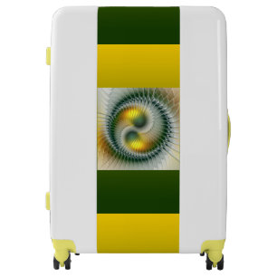 Yin Yang Green Yellow Abstract Colorful Fractal Luggage