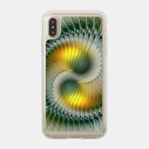 Yin Yang Green Yellow Abstract Colorful Fractal Speck iPhone XS Max Case