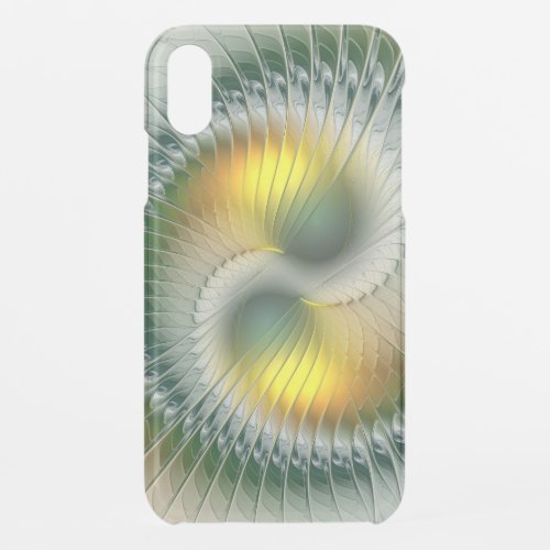 Yin Yang Green Yellow Abstract Colorful Fractal iPhone XR Case