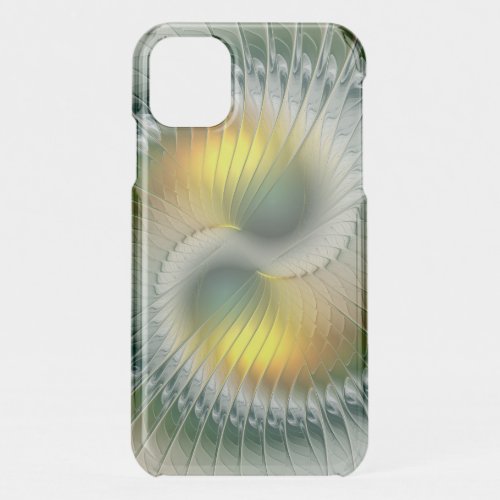 Yin Yang Green Yellow Abstract Colorful Fractal iPhone 11 Case