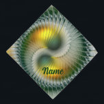 Yin Yang Green Yellow Abstract Fractal Pet Bandana<br><div class="desc">Unusual modern abstract yin yang graphic.
Design for your dog bandana and more.</div>