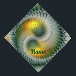Yin Yang Green Yellow Abstract Fractal Pet Bandana<br><div class="desc">Unusual modern abstract yin yang graphic.
Design for your dog bandana and more.</div>