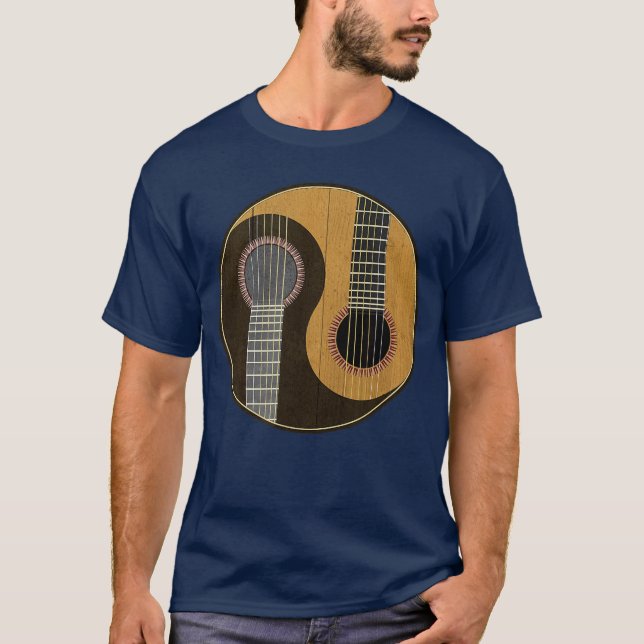 Yin Yang Guitarist Cool Musician Music Lover Guita T-Shirt (Front)