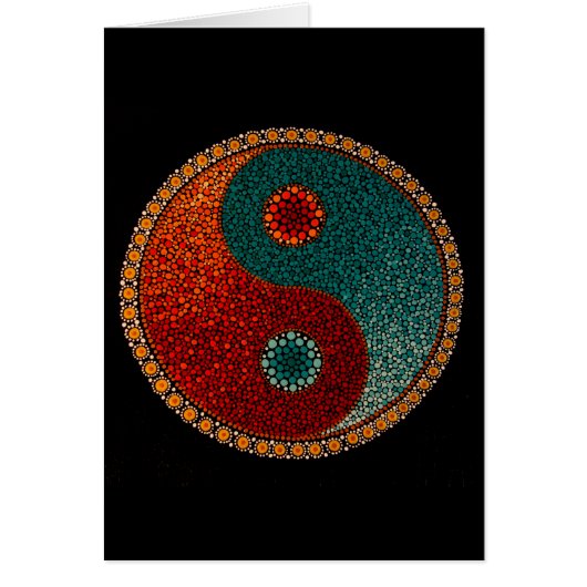Yin Yang Hand Painted Mandala Cards (Front)