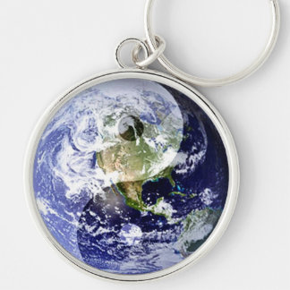 Yin-Yang Harmony on Our Planet Keychain