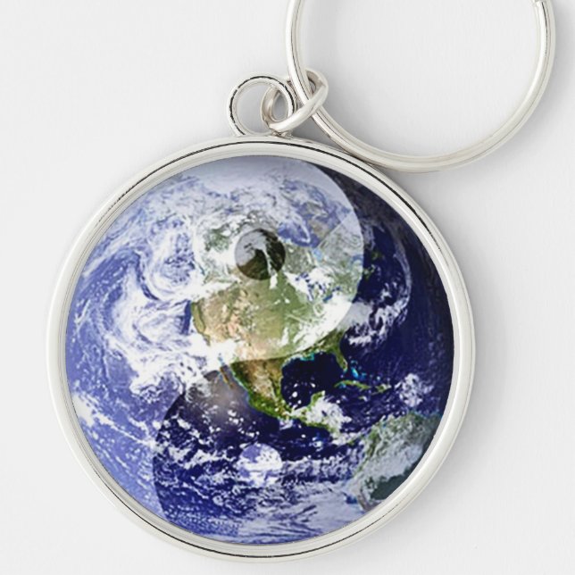 Yin-Yang Harmony on Our Planet Keychain (Front)