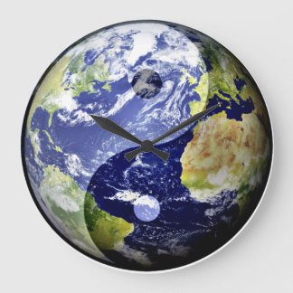 Yin-Yang Harmony on Our Planet Large Clock