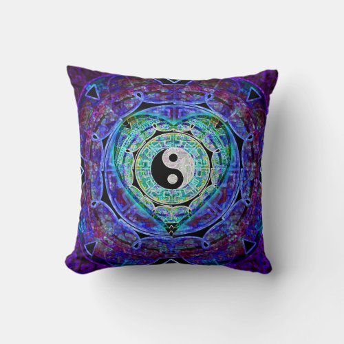 Yin Yang Heart by Amelia Carrie Throw Pillow