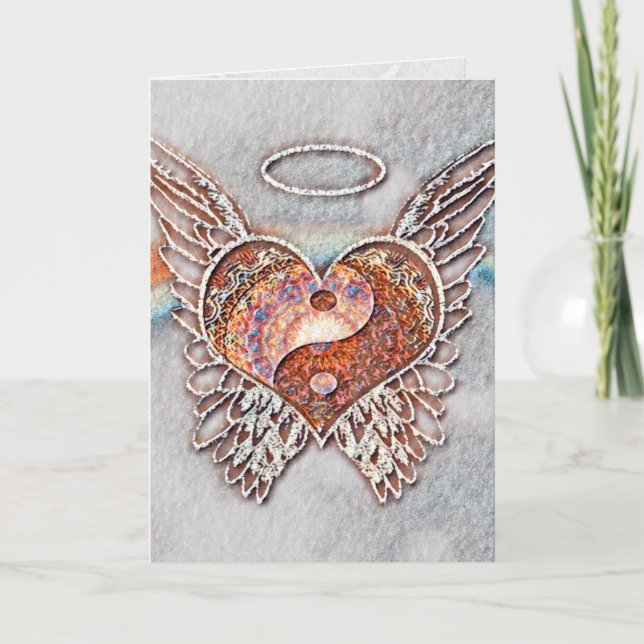 Yin Yang Heart Graphic Arts Card (Front)