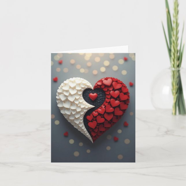 Yin-yang Heart Love Romantic Card (Front)