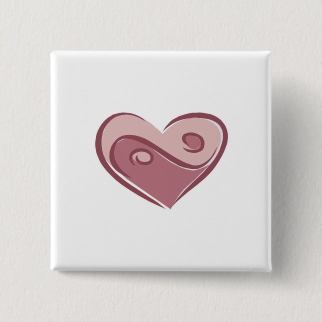 yin yang heart pinback button (Front)