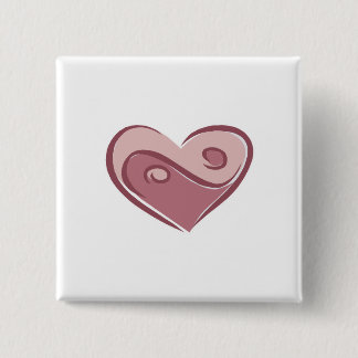 yin yang heart pinback button