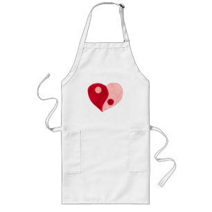 Yin Yang Heart (Red/Pink) Long Apron