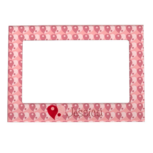 Yin Yang Heart (Red/Pink) Magnetic Frame (Front)