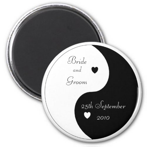 Yin Yang Heart Save The Date Wedding Magnet