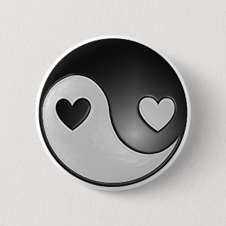 yin yang hearts pinback button