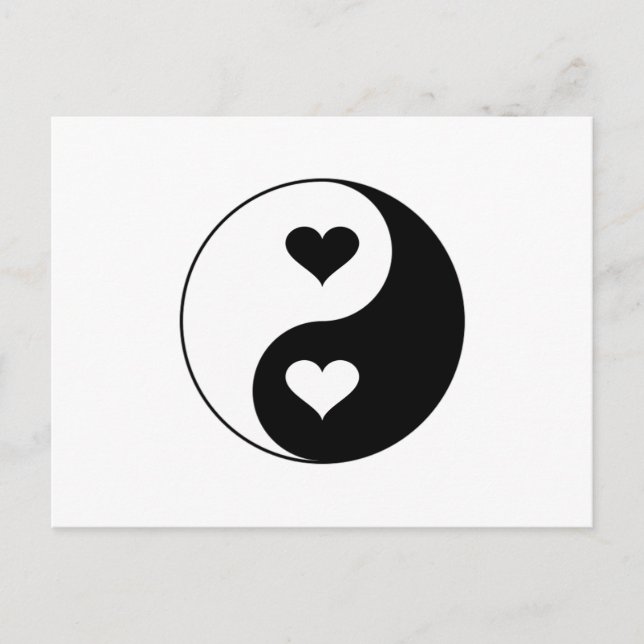 Yin Yang Hearts Postcard (Front)