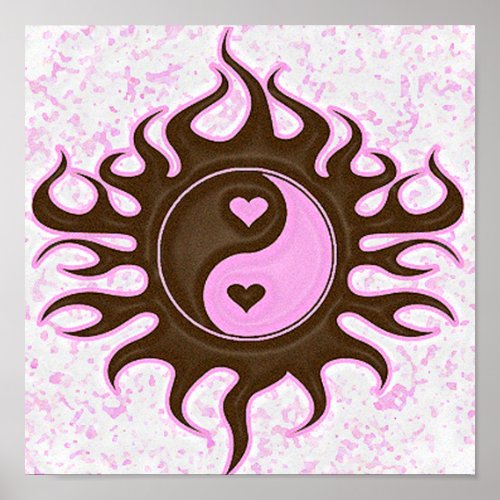 Yin Yang Hearts Poster