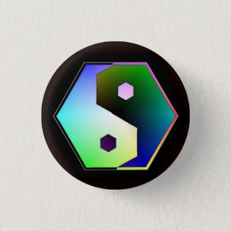 Yin Yang Hexagon Button